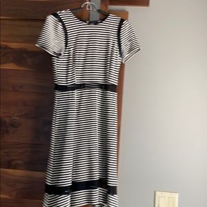 Cream and black striped dress